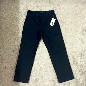 Slim leg, high rise black pants